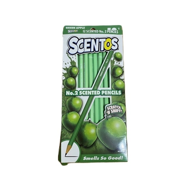 Scentos No. 2 Scented Pencils NEW Green Apple 10 Pack Scratch Sniff School - Picture 1 of 3